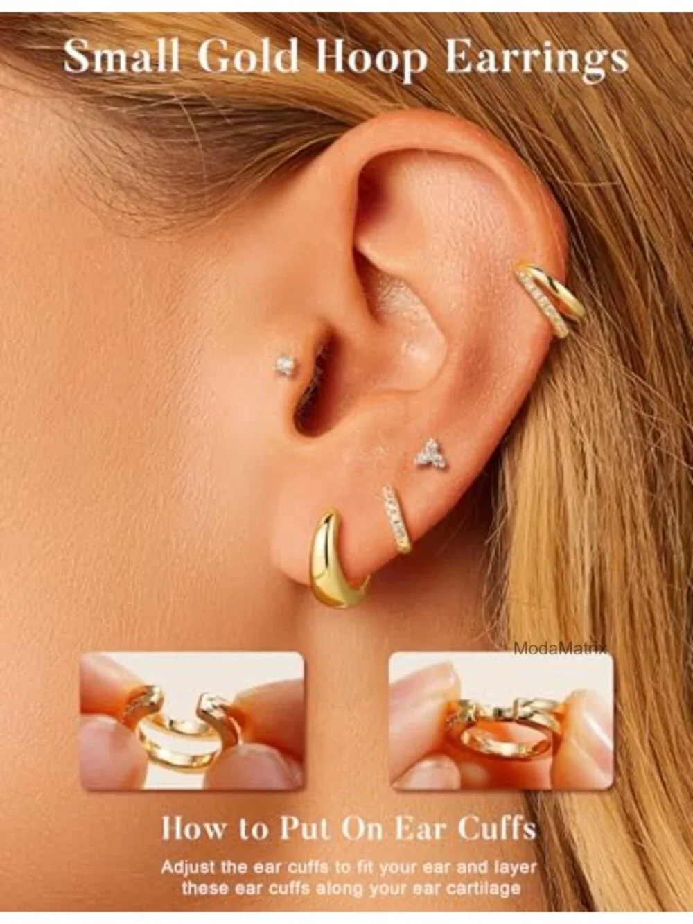 7 Pairs Gold Plated Hypoallergenic Hoop Earrings for Women Stacking Set